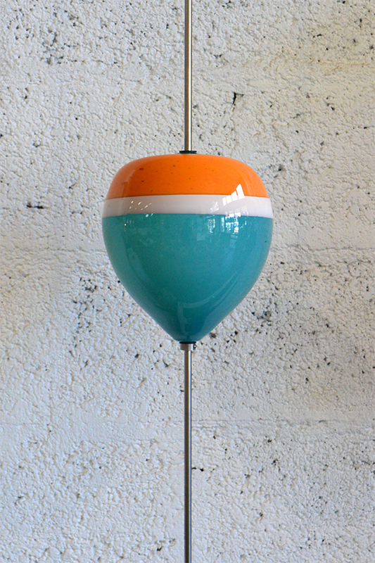 Flotteur en verre, création Celsius par Eric Lemarié souffleur de verre