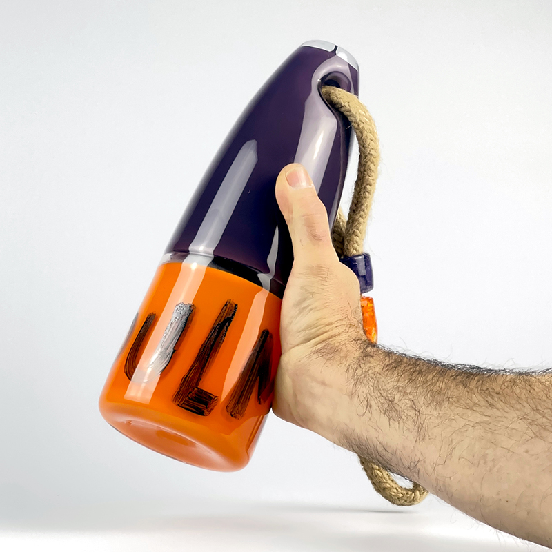 Balise de casier avec perle orange et violet – Image 2