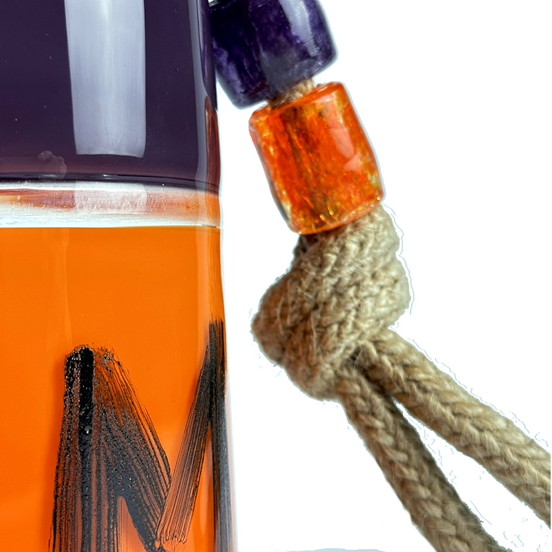 Balise de casier avec perle orange et violet – Image 3