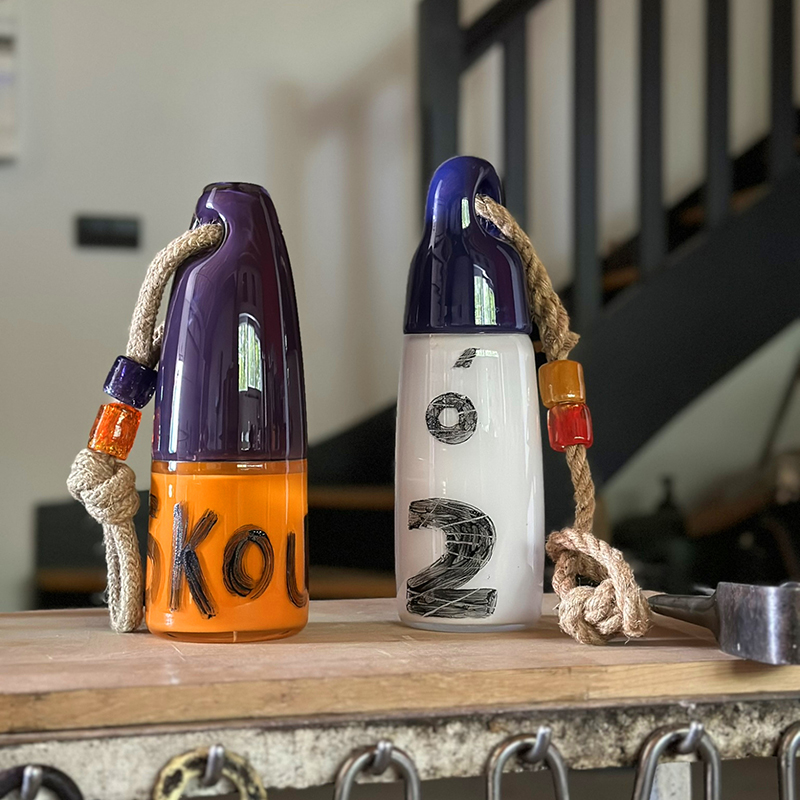 Balise de casier avec perle orange et violet – Image 5