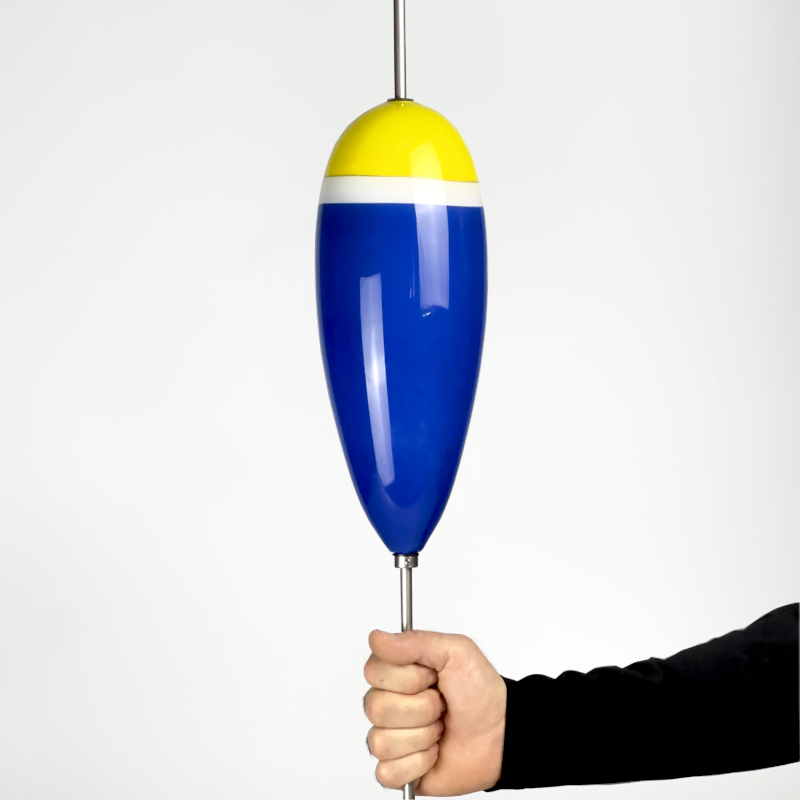 Flotteur en verre soufflé à la main sur tige inox